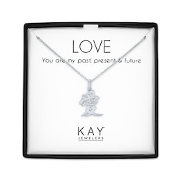 Love Symbol Necklace with Diamonds Sterling Silver 18&quot;