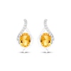 Thumbnail Image 2 of Oval-Cut Citrine & White Lab-Created Sapphire Drop Earrings Sterling Silver