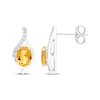 Thumbnail Image 3 of Oval-Cut Citrine & White Lab-Created Sapphire Drop Earrings Sterling Silver