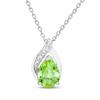 Thumbnail Image 2 of Pear-Shaped Peridot & White Lab-Created Sapphire Gift Set Sterling Silver