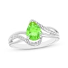 Thumbnail Image 3 of Pear-Shaped Peridot & White Lab-Created Sapphire Gift Set Sterling Silver