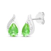 Thumbnail Image 4 of Pear-Shaped Peridot & White Lab-Created Sapphire Gift Set Sterling Silver