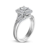 Thumbnail Image 2 of Princess-Cut Cushion Double-Halo Bridal Set 1/2 ct tw 10K White Gold