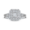 Thumbnail Image 3 of Princess-Cut Cushion Double-Halo Bridal Set 1/2 ct tw 10K White Gold