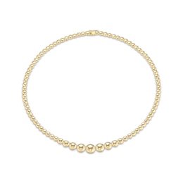 Graduating Bead Necklace 18K Yellow Gold-Plated Sterling Silver 18&quot;