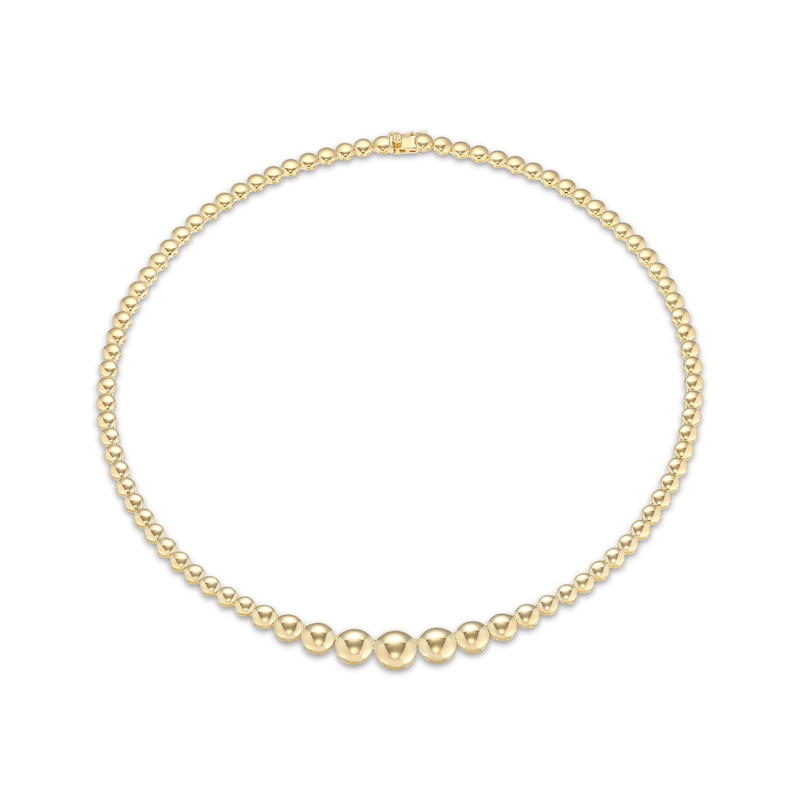 Main Image 1 of Graduating Bead Necklace 18K Yellow Gold-Plated Sterling Silver 18&quot;