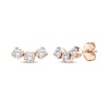 Thumbnail Image 1 of Memories Moments Magic Diamond Three-Stone Curved Stud Earrings 1/2 ct tw 10K Rose Gold