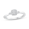 Thumbnail Image 1 of Diamond Cushion Halo Promise Ring 1/8 ct tw Sterling Silver