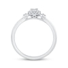 Thumbnail Image 3 of Diamond Cushion Halo Promise Ring 1/8 ct tw Sterling Silver