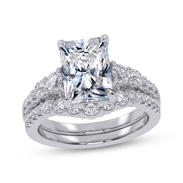 Adore Radiant-Cut Lab-Grown Diamond Bridal Set 3 ct tw 14K White Gold