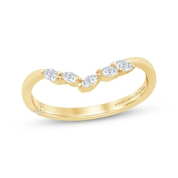 Monique Lhuillier Bliss Marquise-Cut Lab-Grown Diamond Contour Wedding Band 1/6 ct tw 18K Yellow Gold