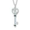 Thumbnail Image 1 of Open Hearts Key Necklace 1/15 ct tw Diamonds Sterling Silver 18&quot;