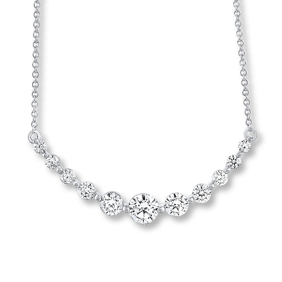 THE LEO Diamond Necklace 1 ct tw Round-cut 14K White Gold 19
