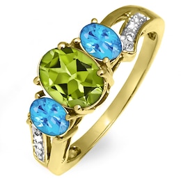 3-Stone Oval Birthstone Ring (3 Stones)