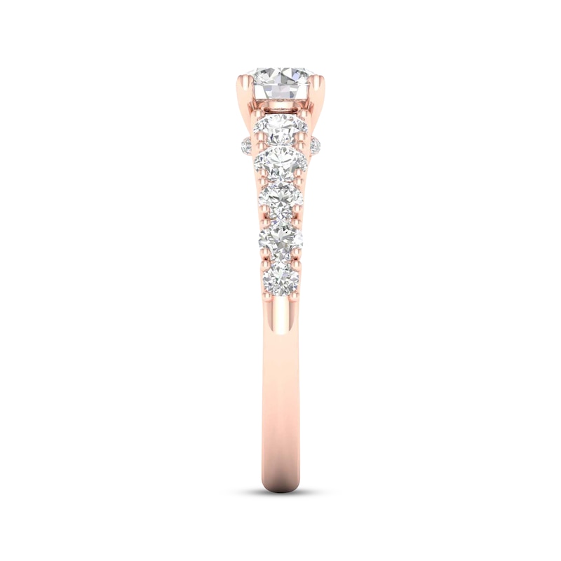 Main Image 3 of Diamond Engagement Ring 1-1/4 ct tw Round-cut 14K Rose Gold