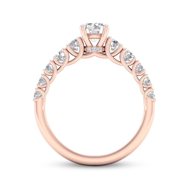 Main Image 4 of Diamond Engagement Ring 1-1/4 ct tw Round-cut 14K Rose Gold