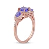Thumbnail Image 1 of Oval & Pear-Shaped Tanzanite Ring 1/5 ct tw Diamonds 10K Rose Gold