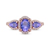 Thumbnail Image 2 of Oval & Pear-Shaped Tanzanite Ring 1/5 ct tw Diamonds 10K Rose Gold