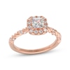 Thumbnail Image 1 of THE LEO First Light Diamond Princess-Cut Halo Engagement Ring 7/8 ct tw 14K Rose Gold