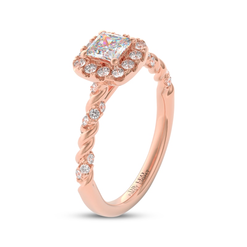 Main Image 2 of THE LEO First Light Diamond Princess-Cut Halo Engagement Ring 7/8 ct tw 14K Rose Gold