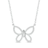 Thumbnail Image 1 of Diamond Butterfly Outline Necklace 1/6 ct tw Sterling Silver 18&quot;