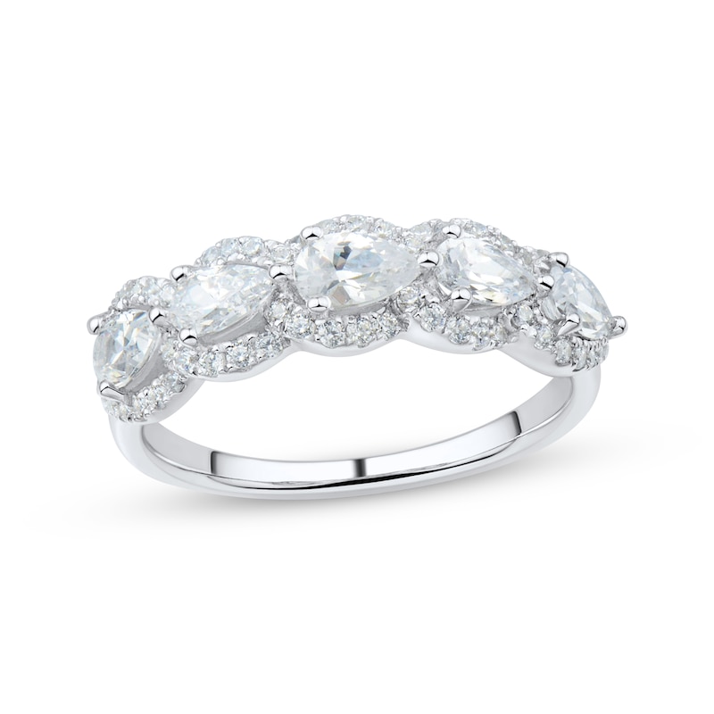 Main Image 1 of Pear-Shaped Diamond Anniversary Band 1-1/3 ct tw 14K White Gold