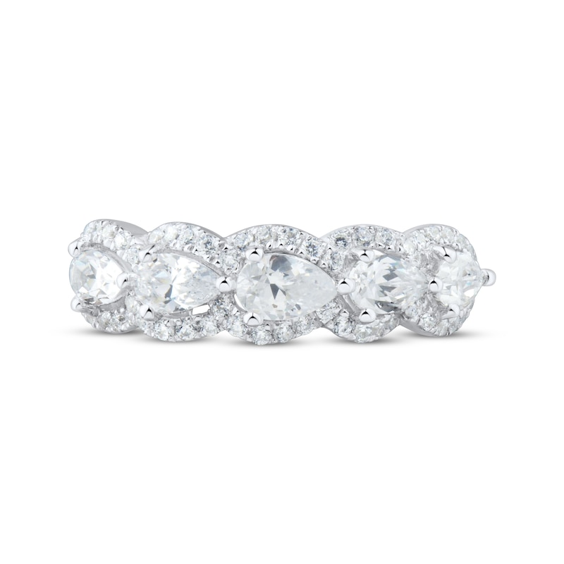 Main Image 2 of Pear-Shaped Diamond Anniversary Band 1-1/3 ct tw 14K White Gold