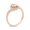 Thumbnail Image 1 of Pear-Shaped Morganite & White Lab-Created Sapphire Ring 10K Rose Gold
