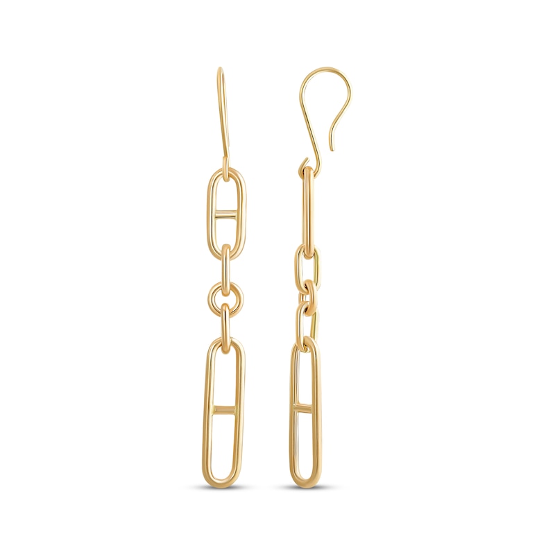 Main Image 1 of Reaura Mariner Link Drop Earrings Repurposed 14K Yellow Gold