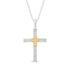 Thumbnail Image 1 of Diamond Cross Necklace 1/6 ct tw 10K Two-Tone Gold 18&quot;