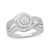 Thumbnail Image 1 of Multi-Diamond Halo Fashion Ring 1/4 ct tw Sterling Silver