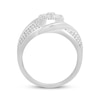 Thumbnail Image 3 of Multi-Diamond Halo Fashion Ring 1/4 ct tw Sterling Silver