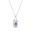 Thumbnail Image 2 of Oval-Cut Blue Lab-Created Sapphire & White Lab-Created Sapphire Necklace Sterling Silver 18"