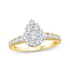 Thumbnail Image 1 of Multi-Diamond Center Pear-Shaped Engagement Ring 1 ct tw 10K Yellow Gold