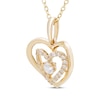 Thumbnail Image 1 of Believe in Love Diamond Double Heart Necklace 1/4 ct tw 10K Yellow Gold 18"