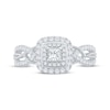 Thumbnail Image 3 of Princess-Cut Diamond Double Cushion Halo Engagement Ring 1/2 ct tw 10K White Gold