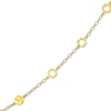 Thumbnail Image 1 of Hexagon Station Curb Chain Necklace 1.77mm 10K Yellow Gold