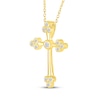 Thumbnail Image 2 of Diamond Cross Necklace 1/10 ct tw 10K Yellow Gold 18&quot;