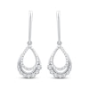 Thumbnail Image 1 of Threads of Love Diamond Graduated Teardrop Dangle Earrings 1/3 ct tw 10K White Gold