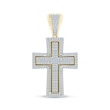 Thumbnail Image 1 of Men's Diamond Cross Charm with Black Enamel 3/8 ct tw 10K Yellow Gold