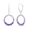 Thumbnail Image 0 of Tanzanite, Amethyst & White Lab-Created Sapphire Ombré Circle Drop Earrings Sterling Silver