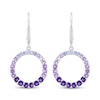 Thumbnail Image 1 of Tanzanite, Amethyst & White Lab-Created Sapphire Ombré Circle Drop Earrings Sterling Silver