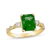 Thumbnail Image 1 of Le Vian Emerald-Cut Emerald Ring 1/6 ct tw Diamonds 14K Honey Gold