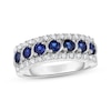 Thumbnail Image 0 of Blue & White Lab-Created Sapphire Ring Sterling Silver