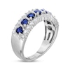 Thumbnail Image 1 of Blue & White Lab-Created Sapphire Ring Sterling Silver