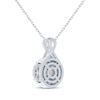 Thumbnail Image 3 of Cultured Pearl & White Lab-Created Sapphire Halo Twist Necklace Sterling Silver 18&quot;