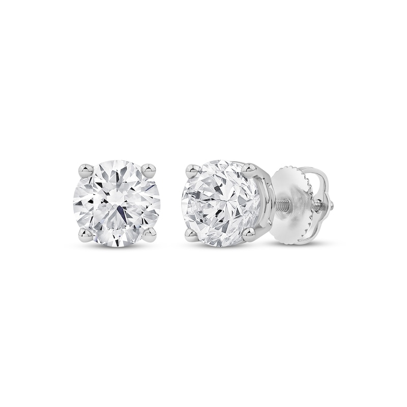 Main Image 1 of Lab-Grown Diamonds by KAY Round-Cut Solitaire Stud Earrings 2-1/4 ct tw 14K White Gold (I/SI2)