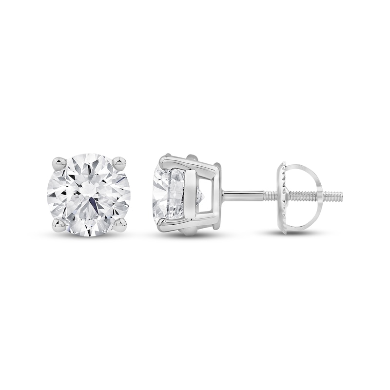 Main Image 3 of Lab-Grown Diamonds by KAY Round-Cut Solitaire Stud Earrings 2-1/4 ct tw 14K White Gold (I/SI2)