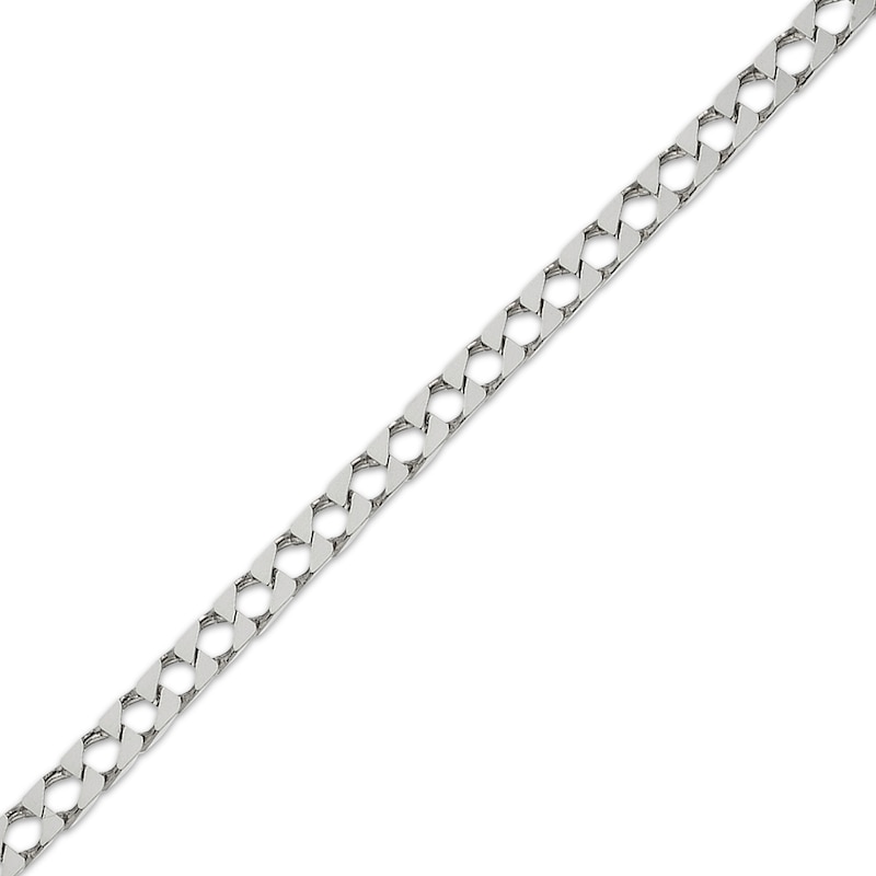 Main Image 1 of Solid Diamond-Cut Square Curb Chain Necklace 4.85mm Sterling Silver 20&quot;