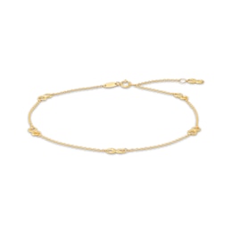 Infinity Station Anklet 10K Yellow Gold 10&quot;